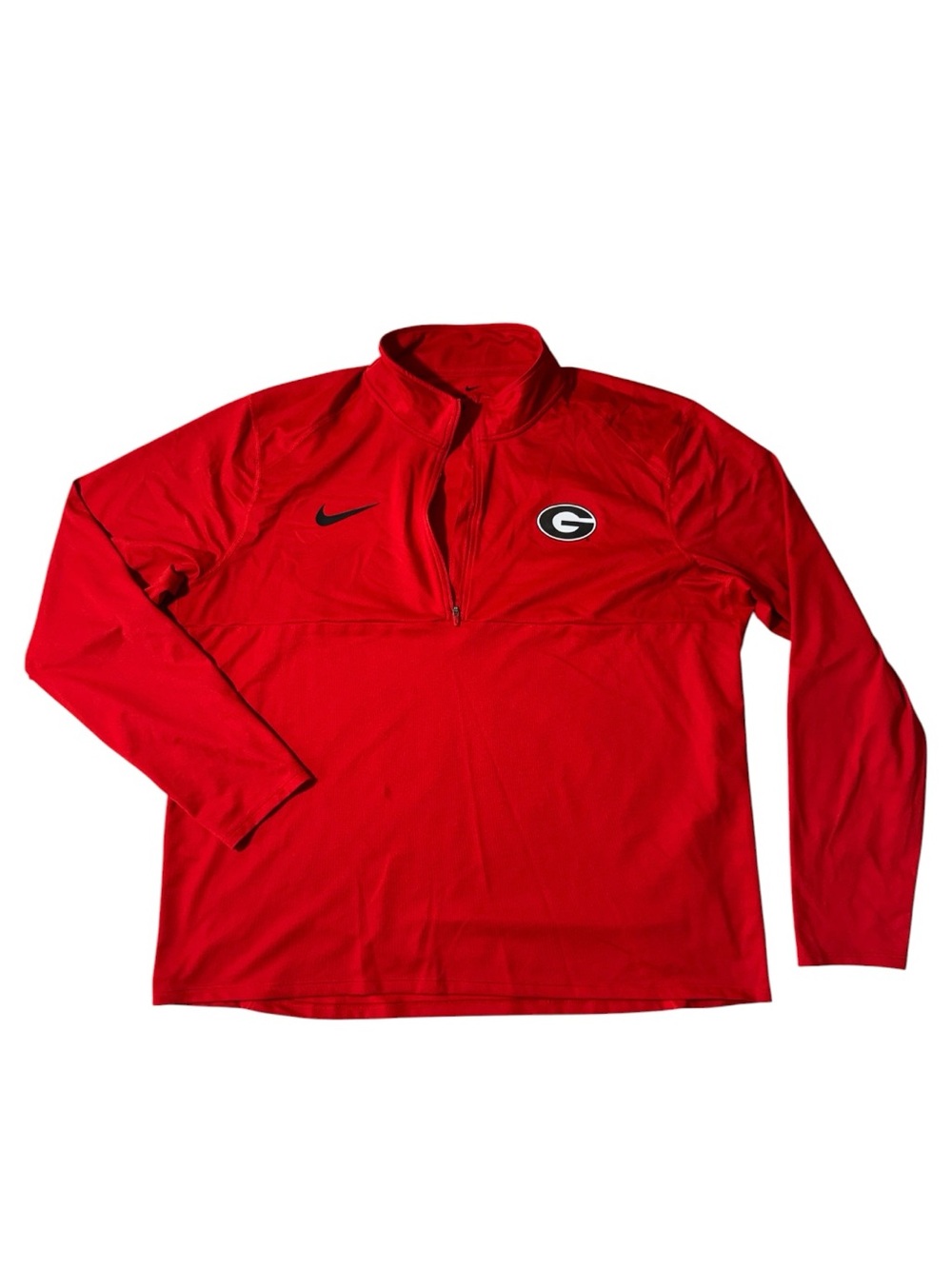 Nike mens 2XL XXL red Georgia Bulldogs 1/4 zip pullover sweater EUC